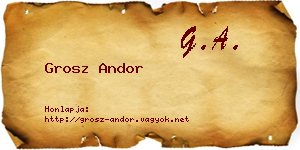 Grosz Andor névjegykártya